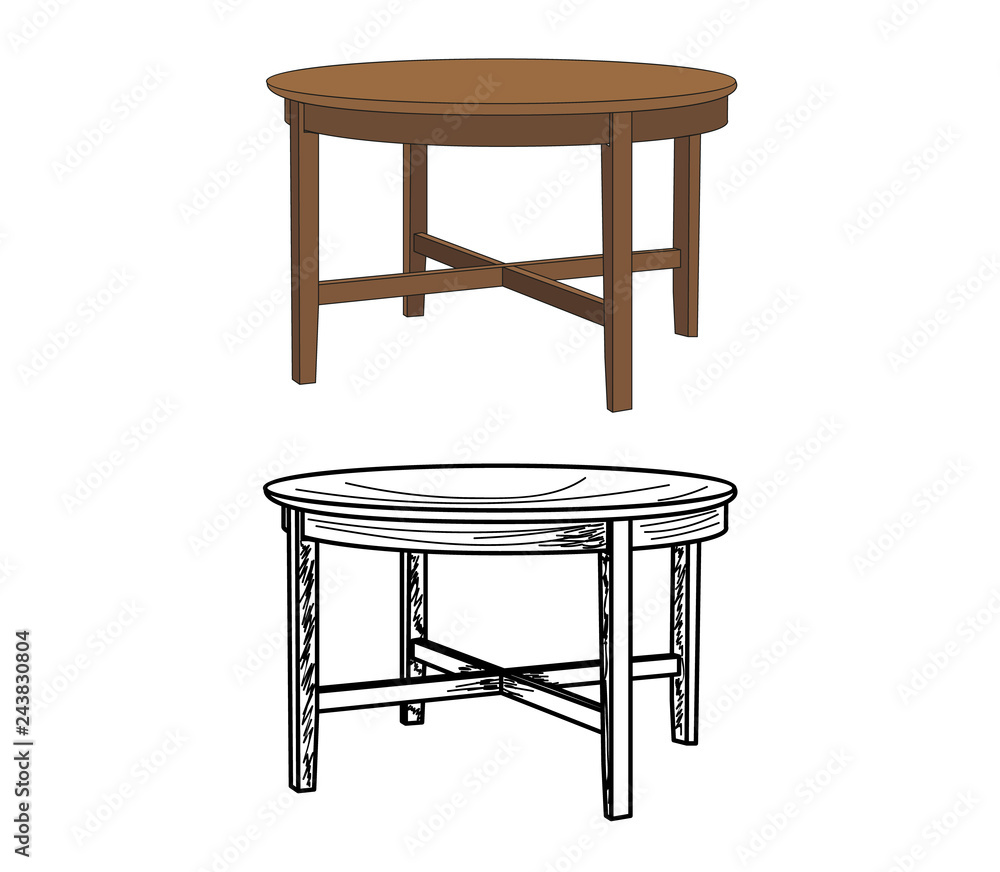 round table, sketch of a table