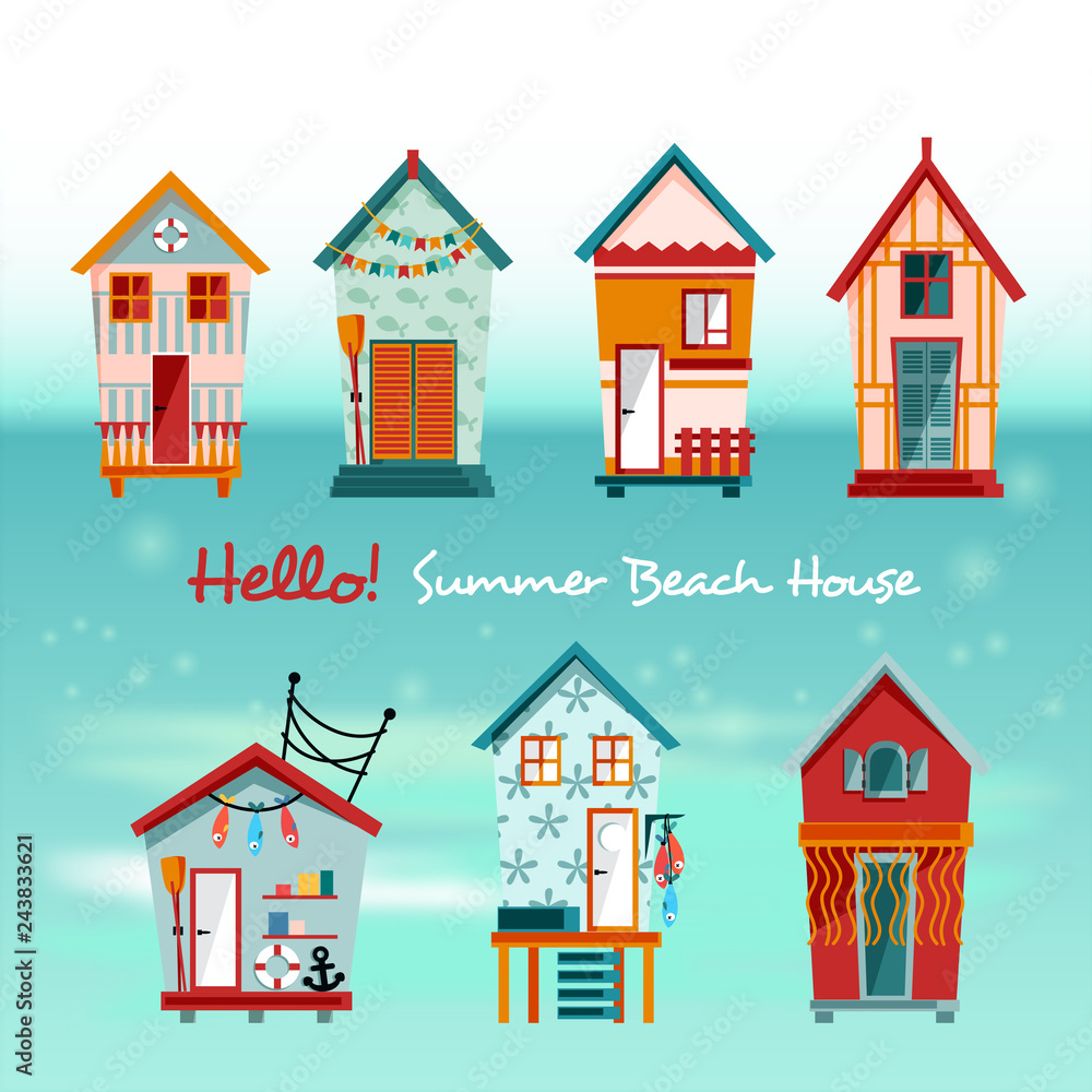set of beach houses