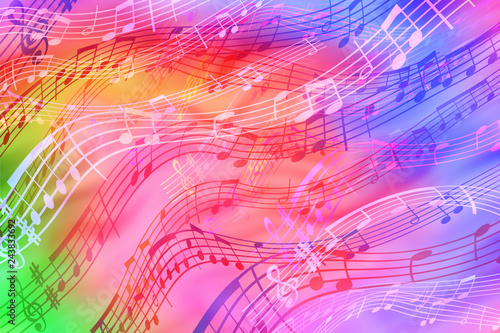 Cheerful, color abstract background on a musical theme.