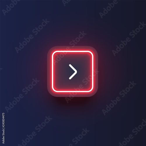 Free Download Colorful neon 'next' button with an arrow, vector illustration - GFXLoad
