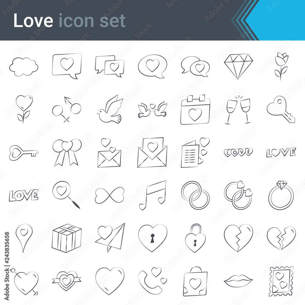 Handmade stroke vector love icons isolated on white background. Love is in the air - modern sketchy style heart icons collection. Valentines day, Mothers day, wedding, love and romantic events. Vector Handmade stroke vector love icons isolated on white background. Love is in the air - modern sketchy style heart icons collection. Valentines day, Mothers day, wedding, love and romantic events. Vector