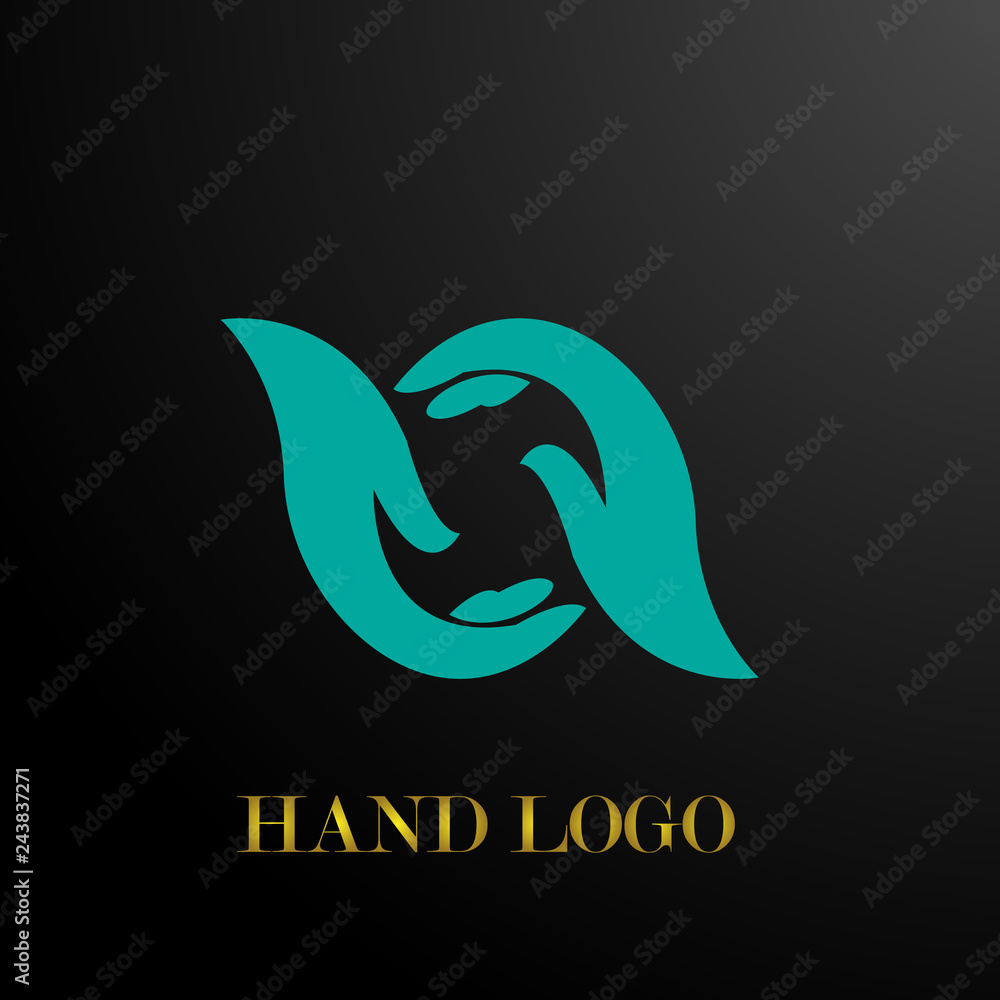 Fototapeta premium hand symbol of care logo icon
