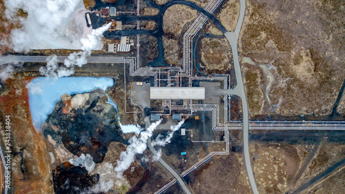 factory with Icelandic pipes