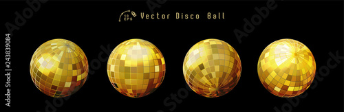 Set of disco balls in Vector. Great for party events.