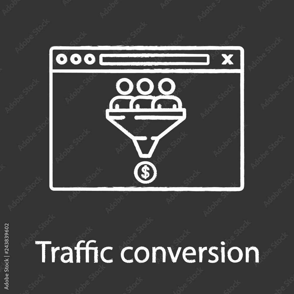 Traffic conversion chalk icon Traffic conversion chalk icon