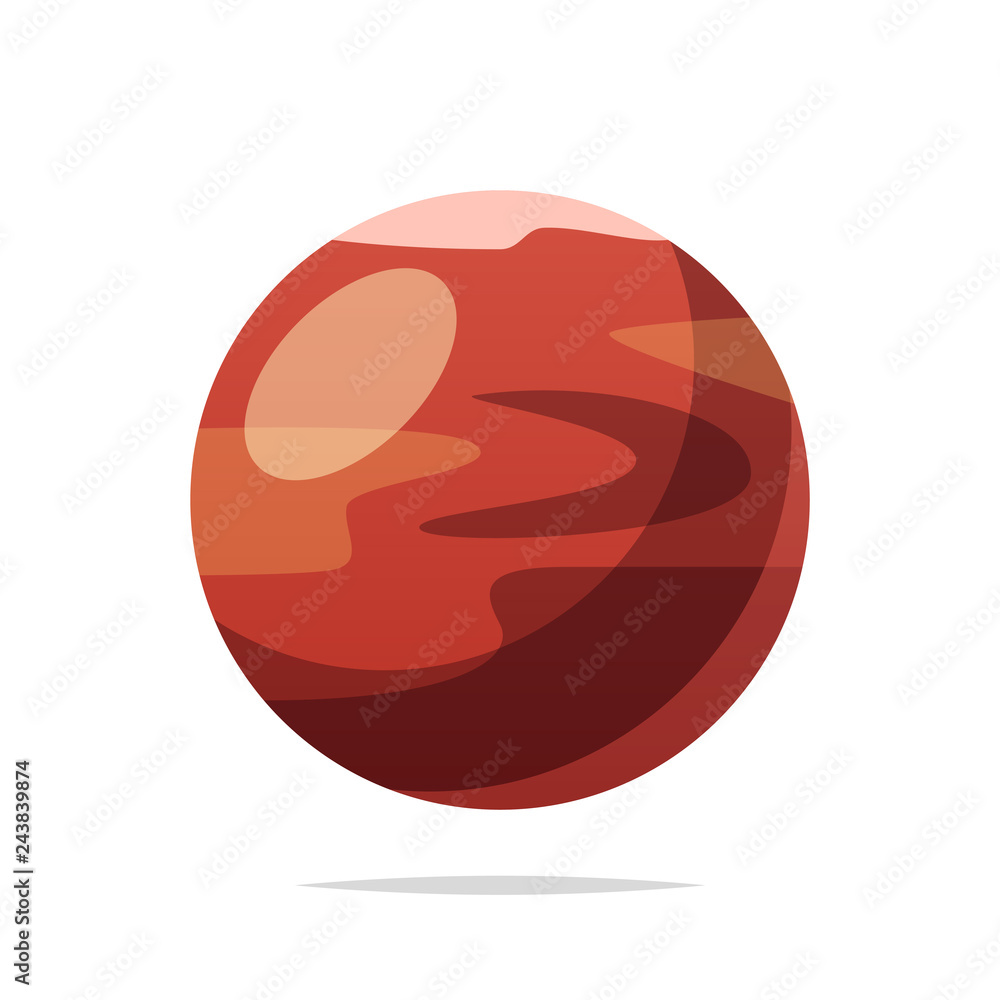 Fototapeta premium Planet mars vector isolated illustration