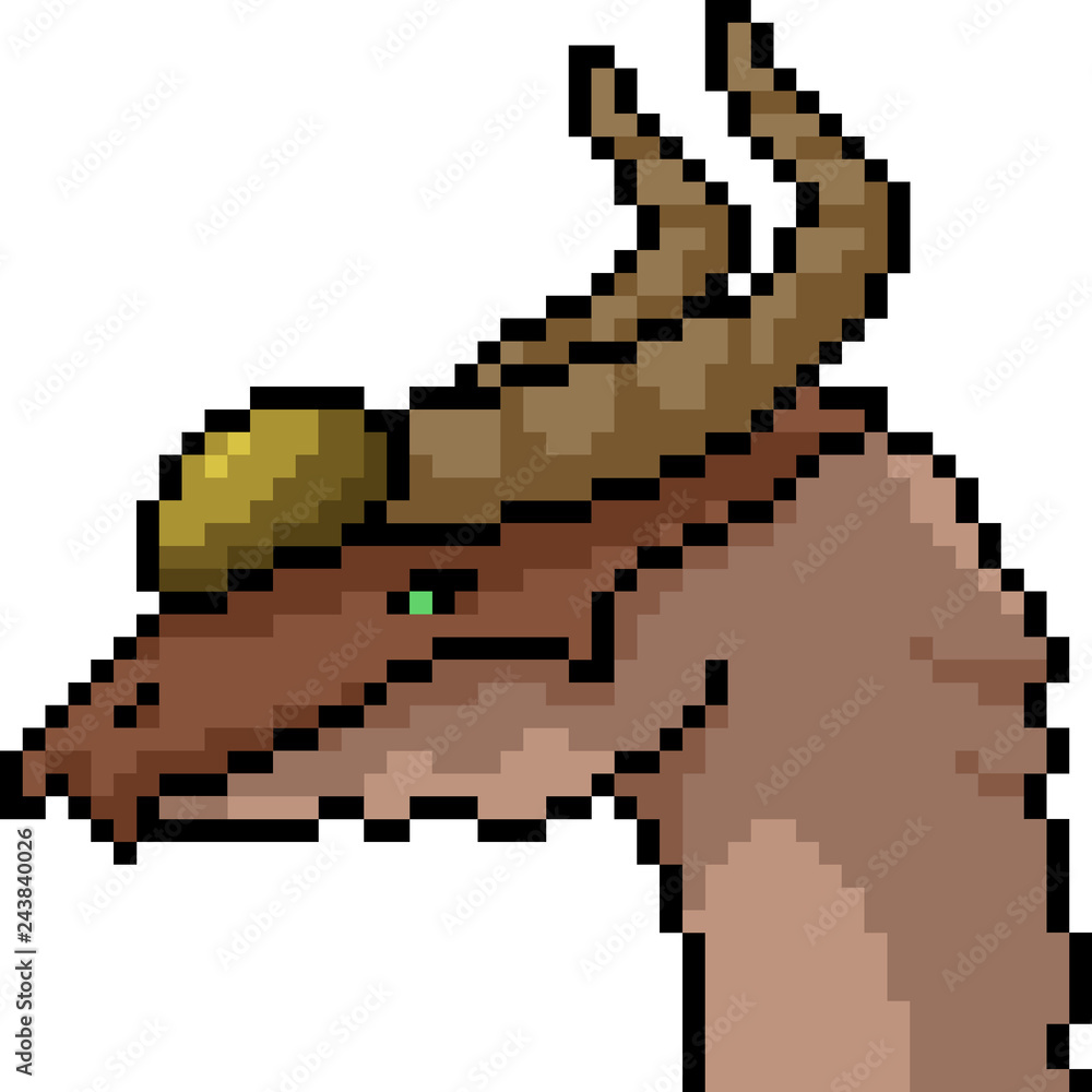 Obraz premium vector pixel art monster head