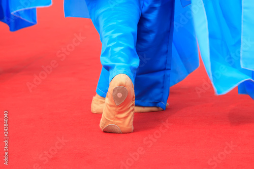 Red carpet blue dress shoes