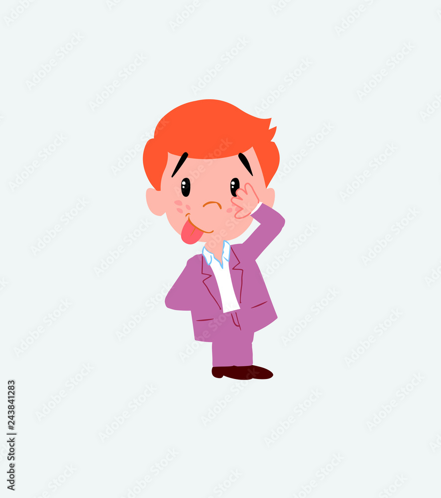 Businessman in casual style sticks out his tongue in gesture of funny shyness. Businessman in casual style sticks out his tongue in gesture of funny shyness.