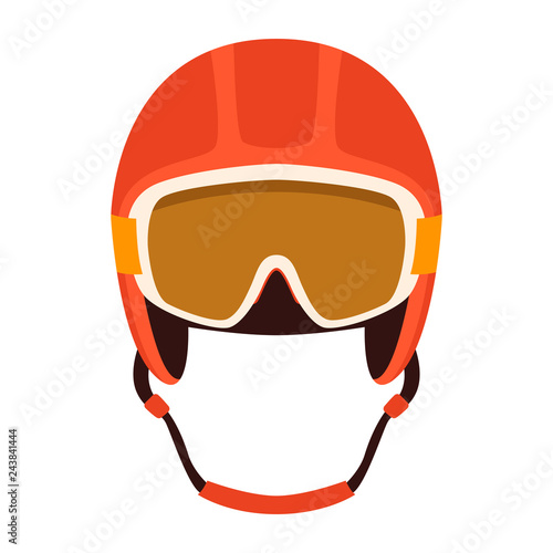 protective helmet ,vector illustration , flat style , front