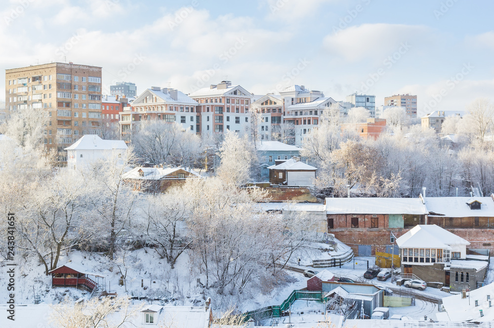 Winter view of houses in Nizhny Novgorod Winter view of houses in Nizhny Novgorod