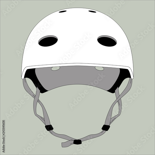 protective helmet ,vector illustration , flat style , front 