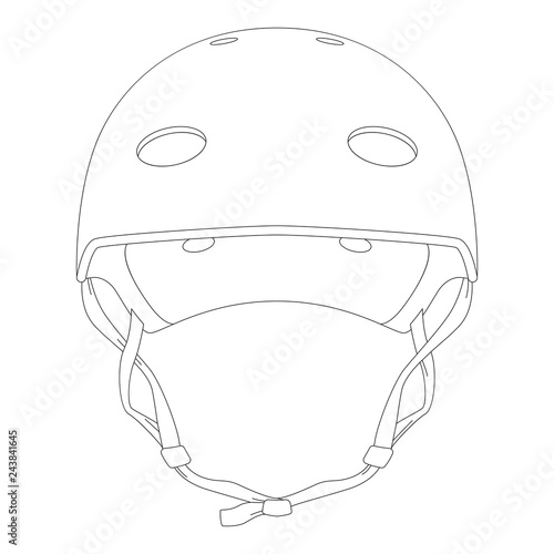 protective helmet ,vector illustration ,  lining draw ,