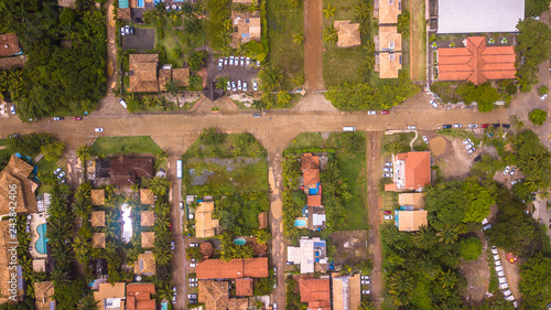 Aerial photography of a town
