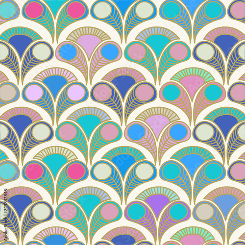 deco style peacock pattern