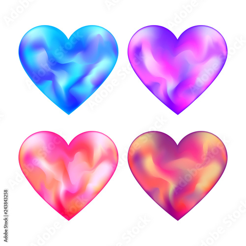 Abstract vivid mesh hearts