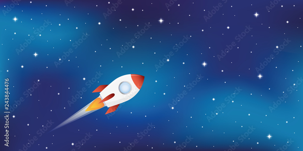 rocket ship in starry space vector illustration EPS10 rocket ship in starry space vector illustration EPS10