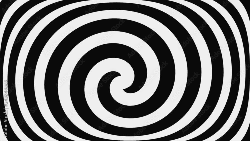 Black And White Hypnotic Spiral, Loop Black And White Hypnotic Spiral, Loop