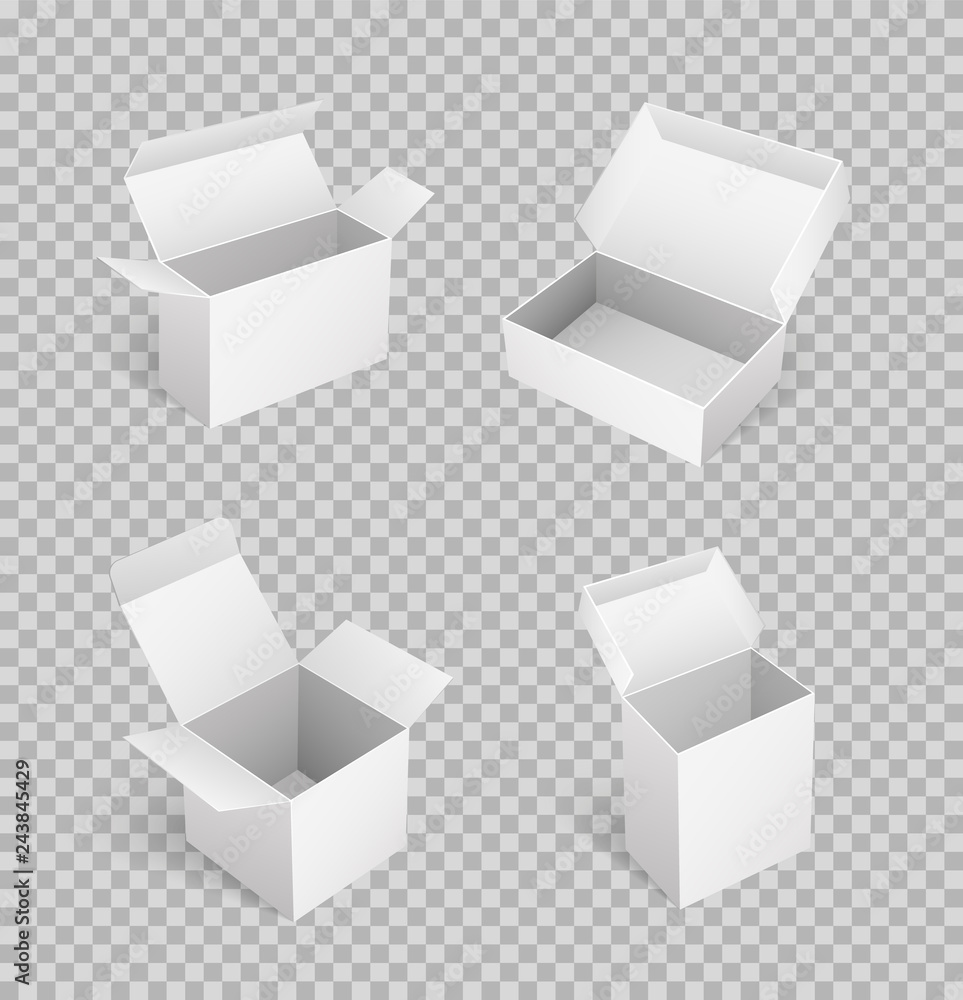 Carton Boxes and Opened Empty Packages Vector Carton Boxes and Opened Empty Packages Vector