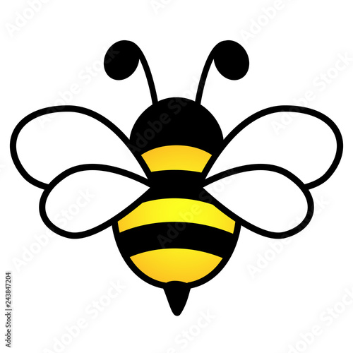 Lovely design of a yellow and black bee on a white background