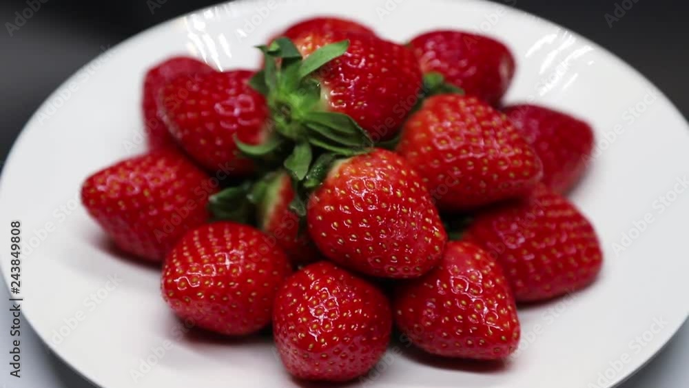 fresh strawberries rotating fresh strawberries rotating