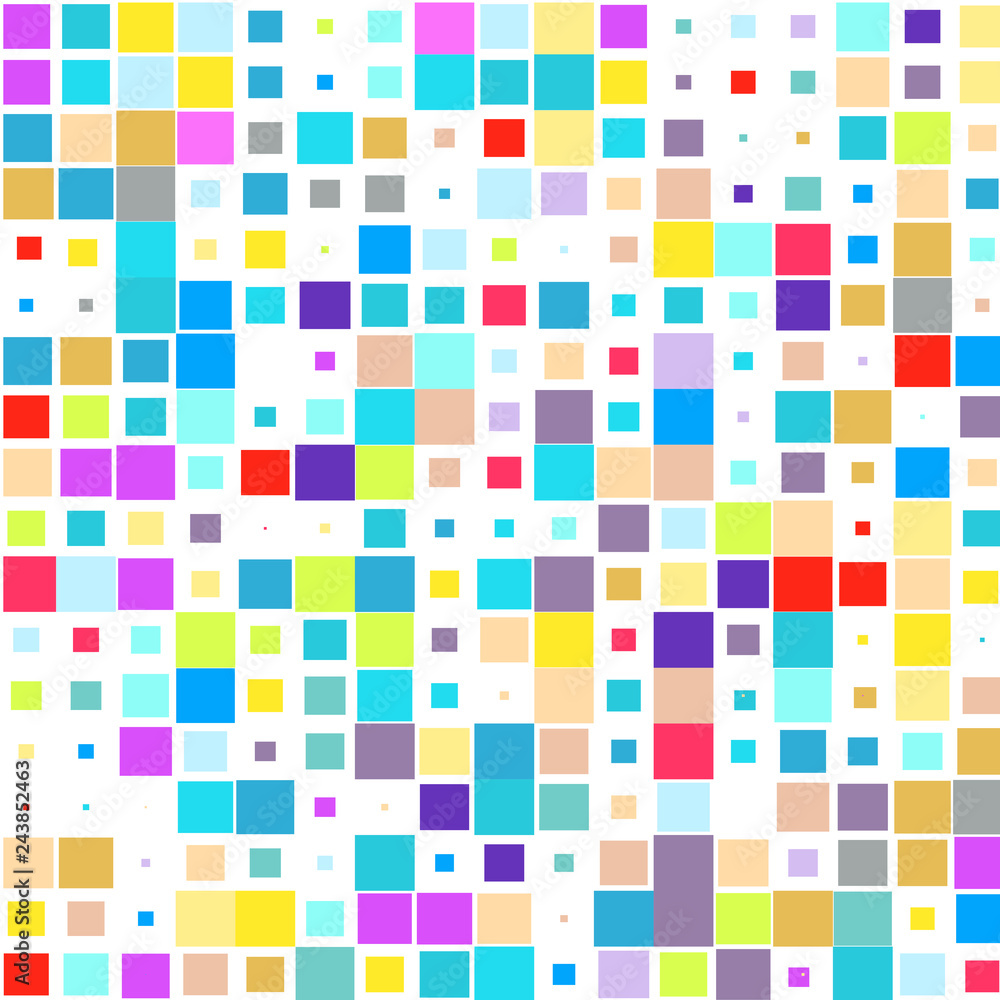 The mosaic of a bright colorful squares on a white background. The mosaic of a bright colorful squares on a white background.