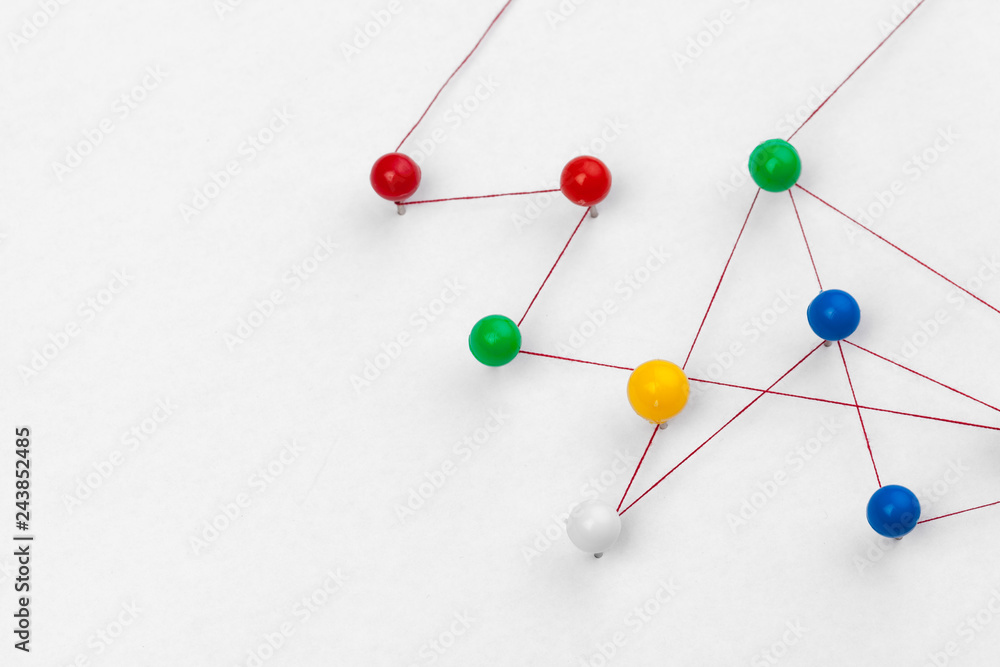 Obraz premium pins connected creating a network