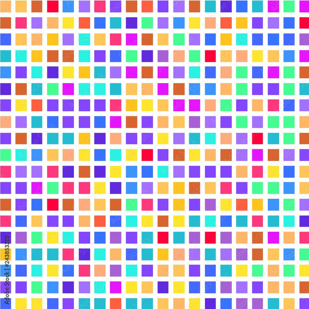 The mosaic of a bright colorful squares on a white background. The mosaic of a bright colorful squares on a white background.