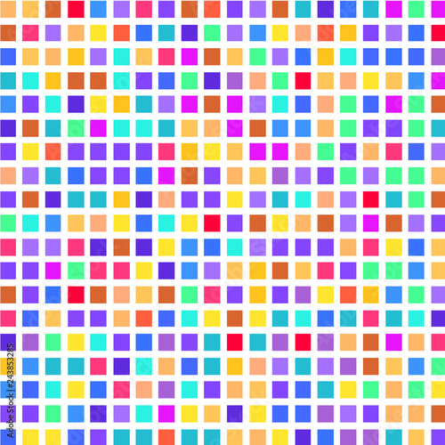  The mosaic of a bright colorful squares on a white background. © Olena