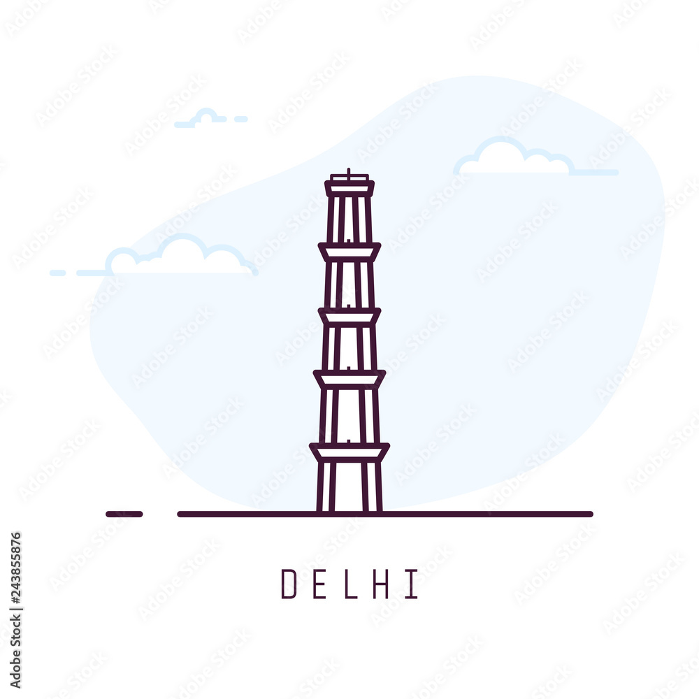 Qutub minar sketch | Landmarks, Taj mahal, Travel-saigonsouth.com.vn