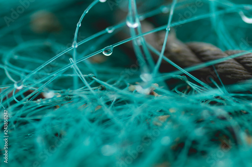 fishing net abstract close up