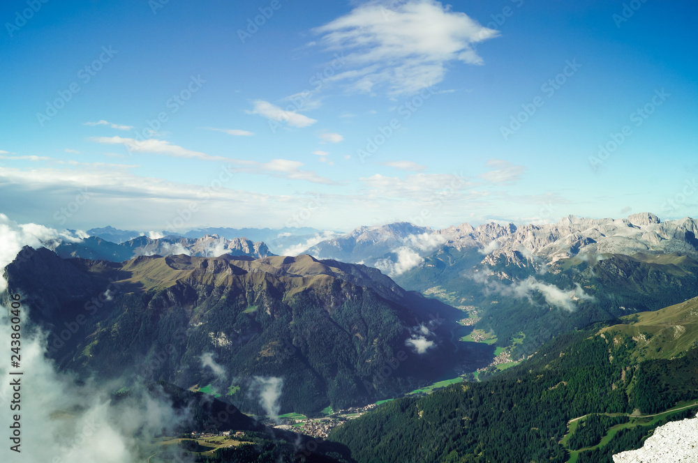 atmospheric mountain view of Alps. Traveling and exploring the mountains