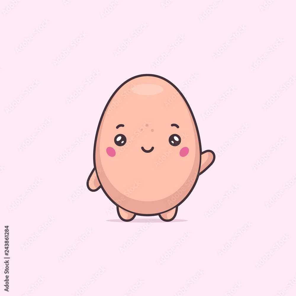 Cute cartoon egg kawaii character vector illustration Cute cartoon egg kawaii character vector illustration