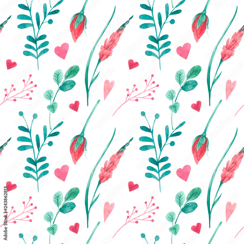 Romantic seamless pattern with hearts Romantic seamless pattern with hearts
