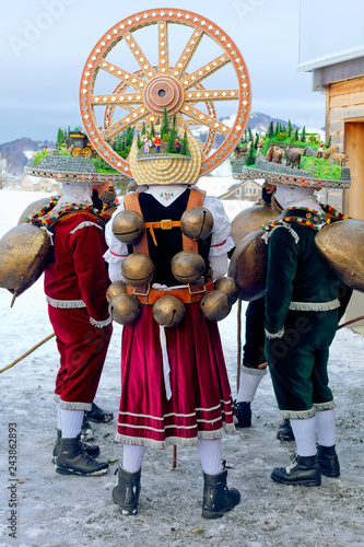 Silvesterchlausen Celebrating New Year in the Canton of Appenzell Ausserrhoden, Urnasch, Switzerland photo