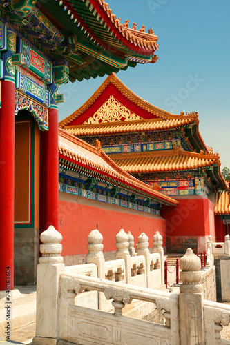 Cuadro en lienzo Temples of the Forbidden City in Beijing, China