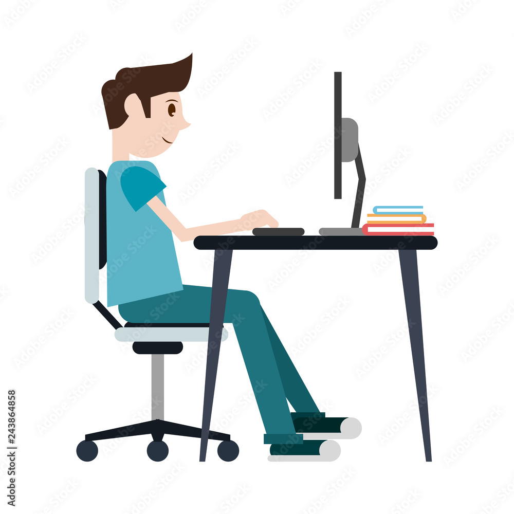 student with computer student with computer