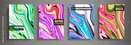 Modern design A4.Abstract marble texture of colored bright liquid paints.Splash neon trends paints.Used design presentations, print,flyer,business cards,invitations, calendars,sites, packaging,cover.