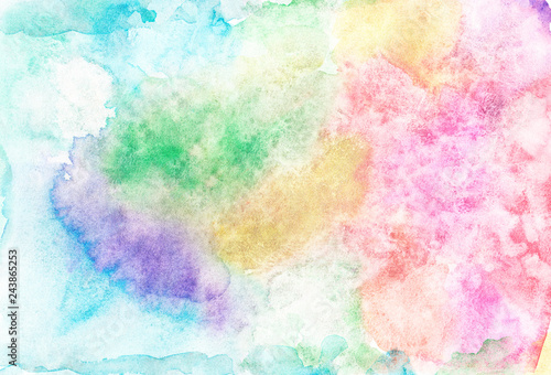 Abstract colorful watercolor background. Digital art hand painting. © antuanetto