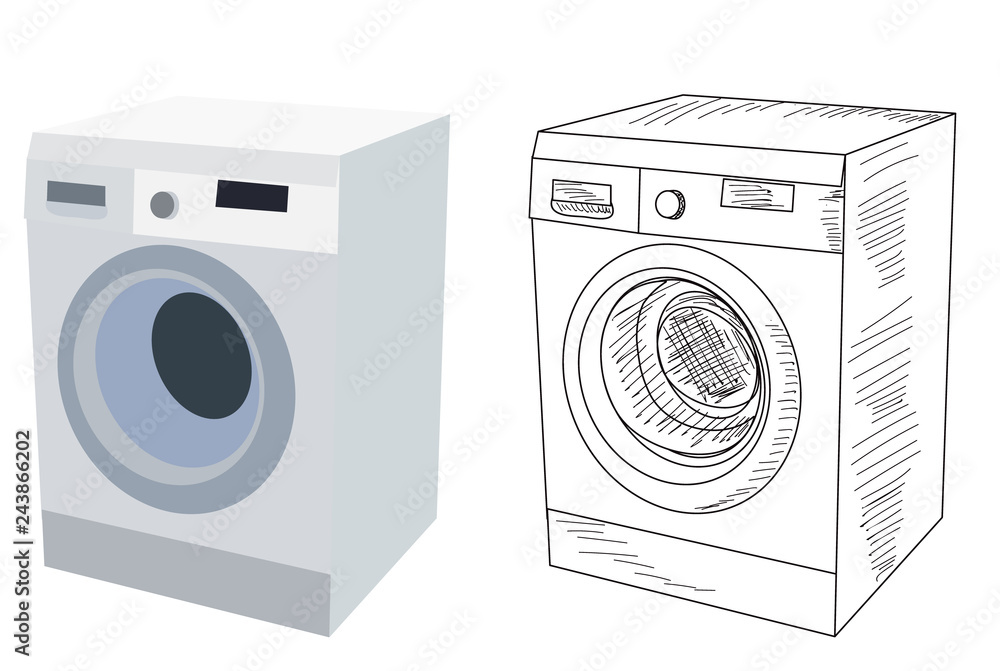washing machine with a sketch