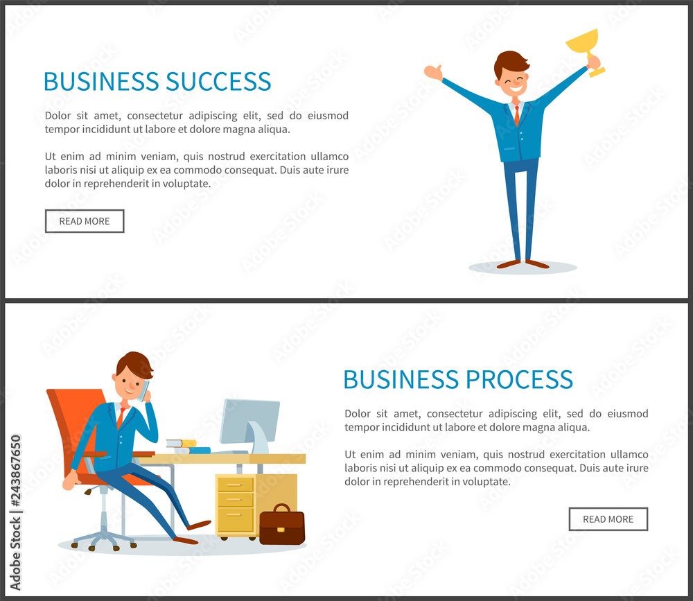 Business Success, Businessman with Prize Pages