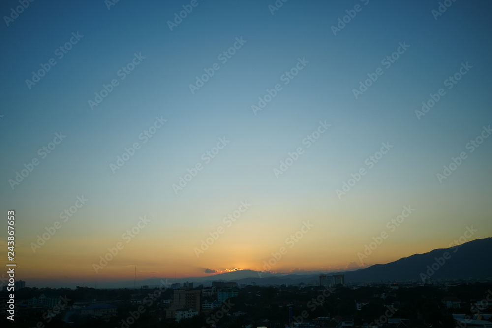 dramatic sunset sky in the city skyline dramatic sunset sky in the city skyline