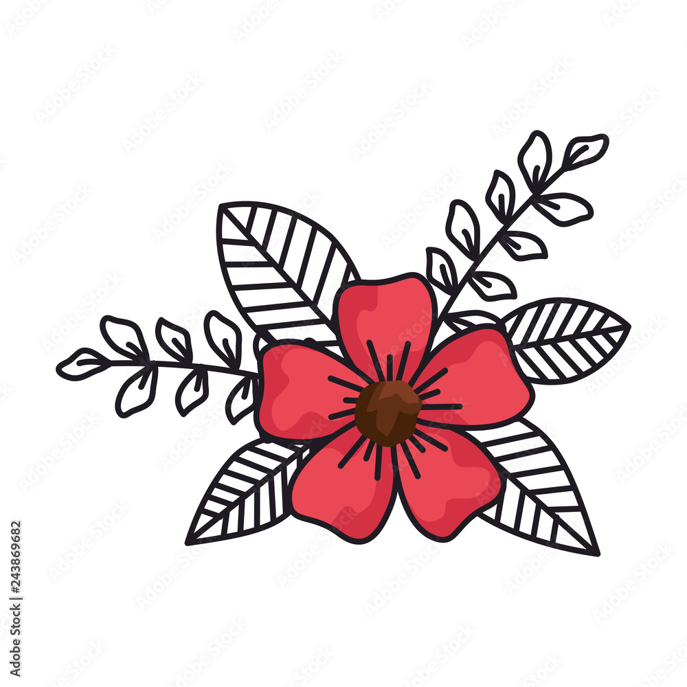 beautiful flower decorative icon