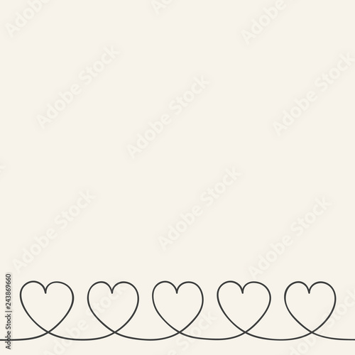 Greeting card in retro style with hand drawn hearts. Women's Day concept. Vector