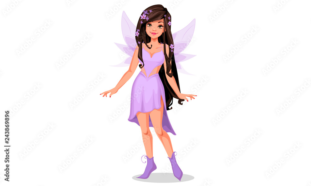 Beautiful fairy in purple dress