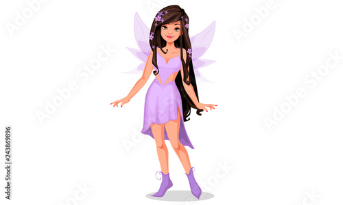 Beautiful fairy in purple dress