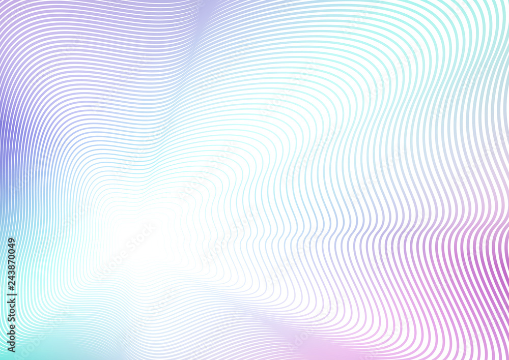 Waving deformed background. Turquoise, purple, violet, white gradient. Futuristic line art pattern with flash effect. Concept of perspective. Vector colored abstract composition. EPS10 illustration Waving deformed background. Turquoise, purple, violet, white gradient. Futuristic line art pattern with flash effect. Concept of perspective. Vector colored abstract composition. EPS10 illustration