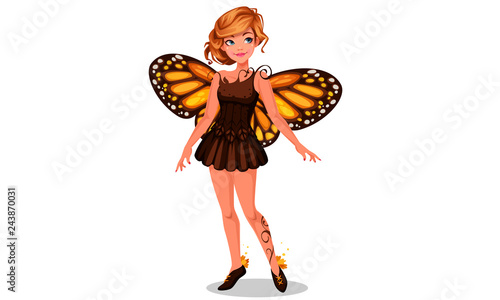 Beautiful monarch butterfly fairy