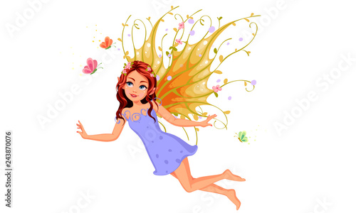 Beautiful nature fairy flying