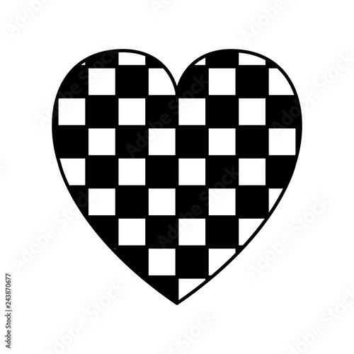 checkered heart love valentines card